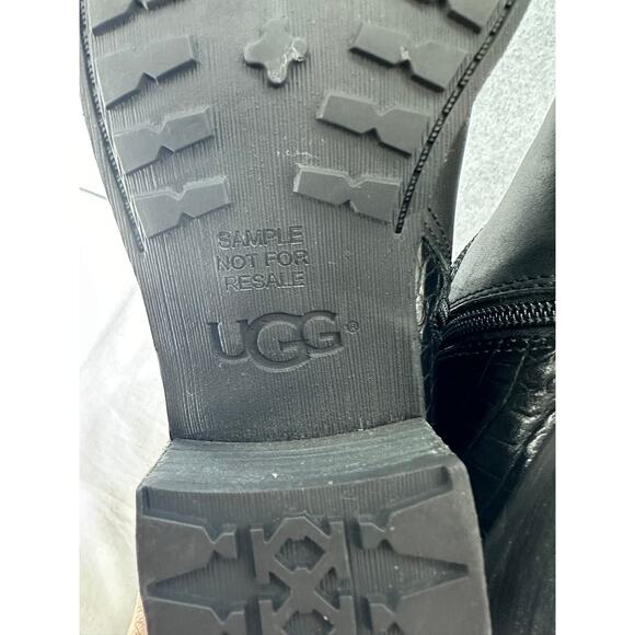 UGG Womens sz 7.5/8 Barton Croco Tall Black Leather Riding Boot Classic SEE DISC - Picture 7 of 14